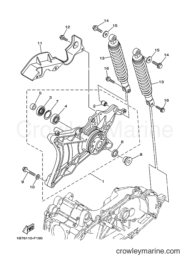 2012 Maxi-Scooter CP250 - CP250 (1B7D) [010] - REAR ARM & SUSPENSION
