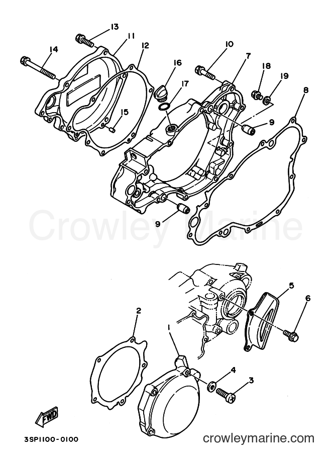 1992 Dirt Bike YZ250 - YZ250 (4DA2) [030] - CRANKCASE COVER 1