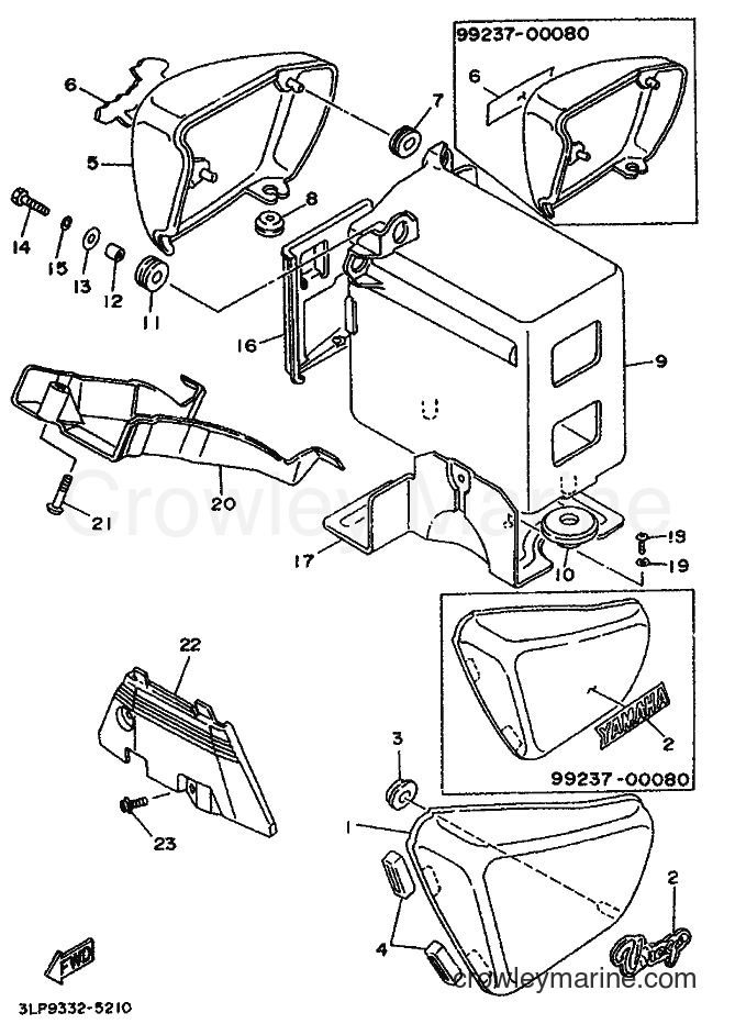 1995 Cruiser XV1100 - XV1100 (3LP9) [999] - SIDE COVER & OIL TANK
