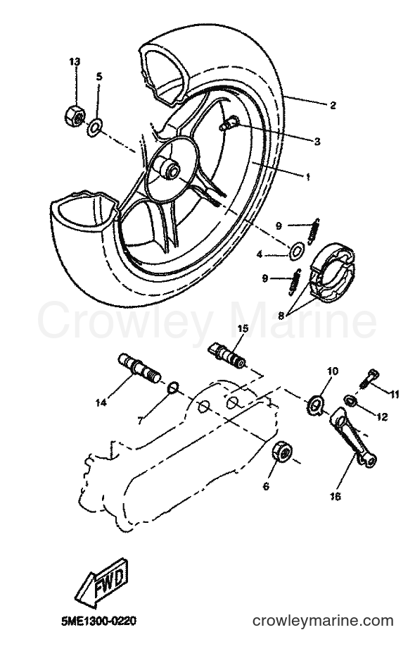 2001 Scooter YQ100 - YQ100 (5ME4) [030] - REAR WHEEL