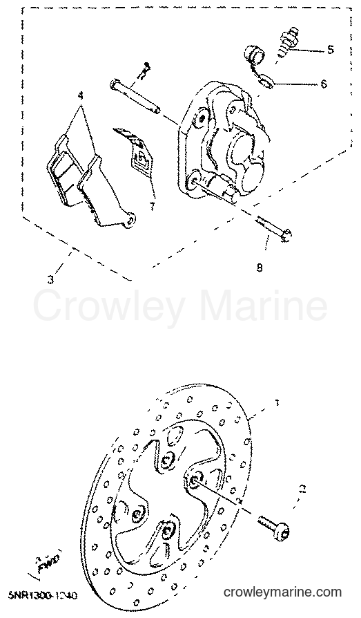 2001 Scooter YP125E - YP125E (5NR1) [010] - FRONT BRAKE CALIPER