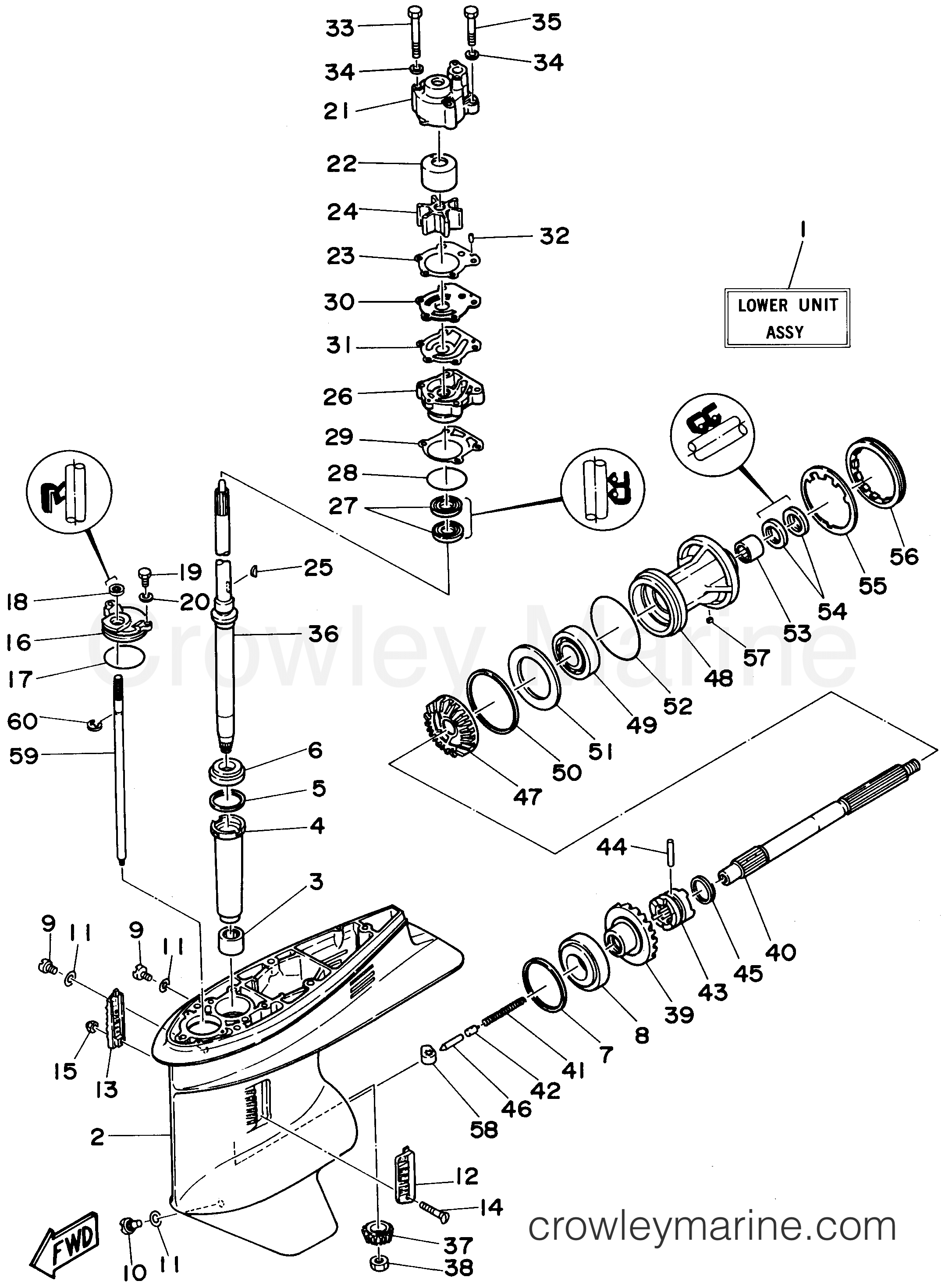 Yamaha Motors E75MLHT - LOWER CASING DRIVE 1