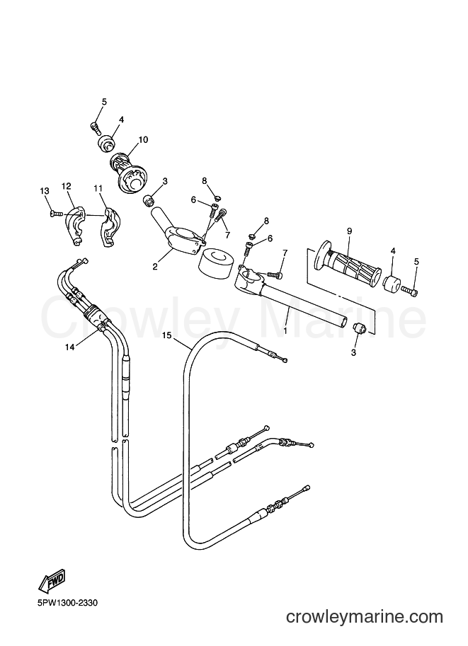 2002 Sport Bike YZF-R1 - YZF-R1 (5PW1) [030] - STEERING HANDLE & CABLE