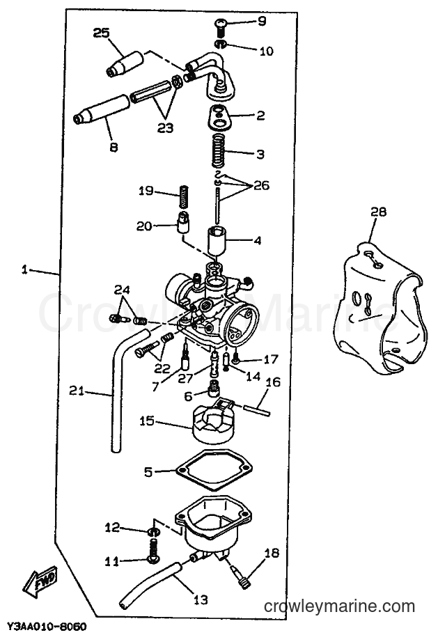 1990 Scooter CW50 - CW50 (3WW1) [999] - CARBURETOR