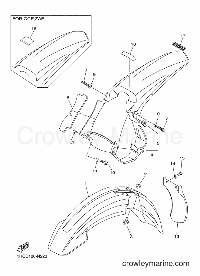 2014 Dirt Bike WR250F - WR250F (1HCD) [010] - FENDER