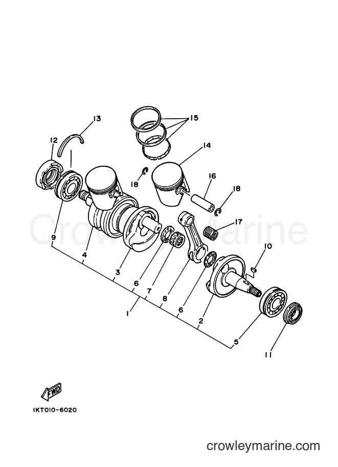 1988 Dirt Bike TDR240 - TDR240 (3CL1) [999] - CRANKSHAFT & PISTON
