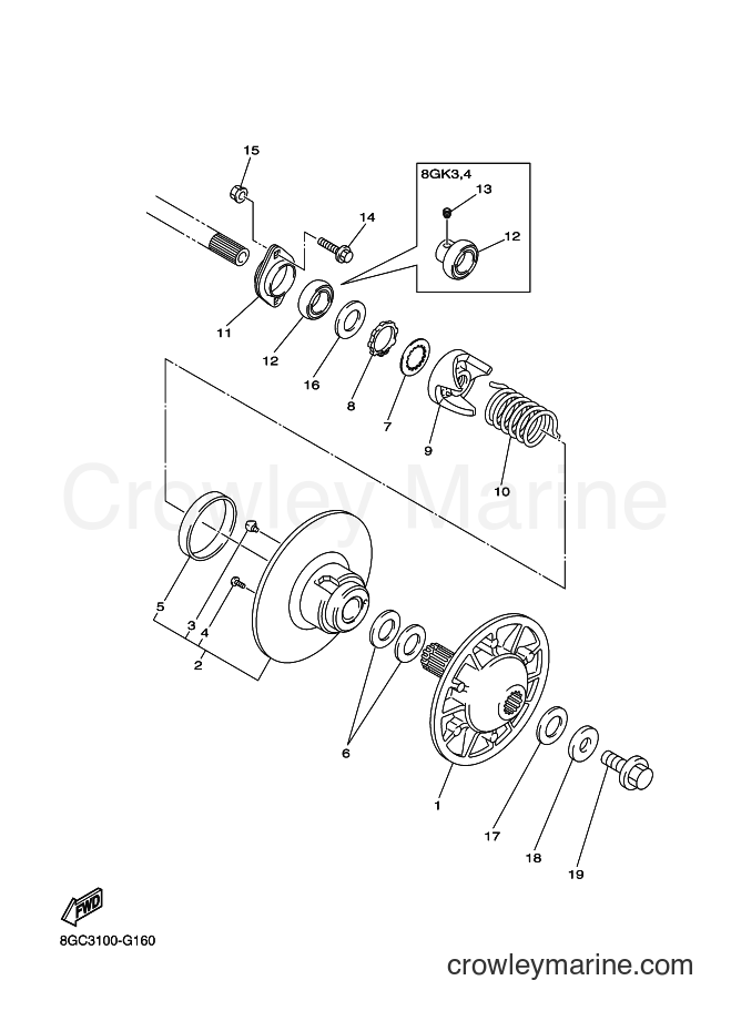2008 Snowmobile RPZ50GT - RPZ50GT (8GK4) [010] - SECONDARY SHEAVE