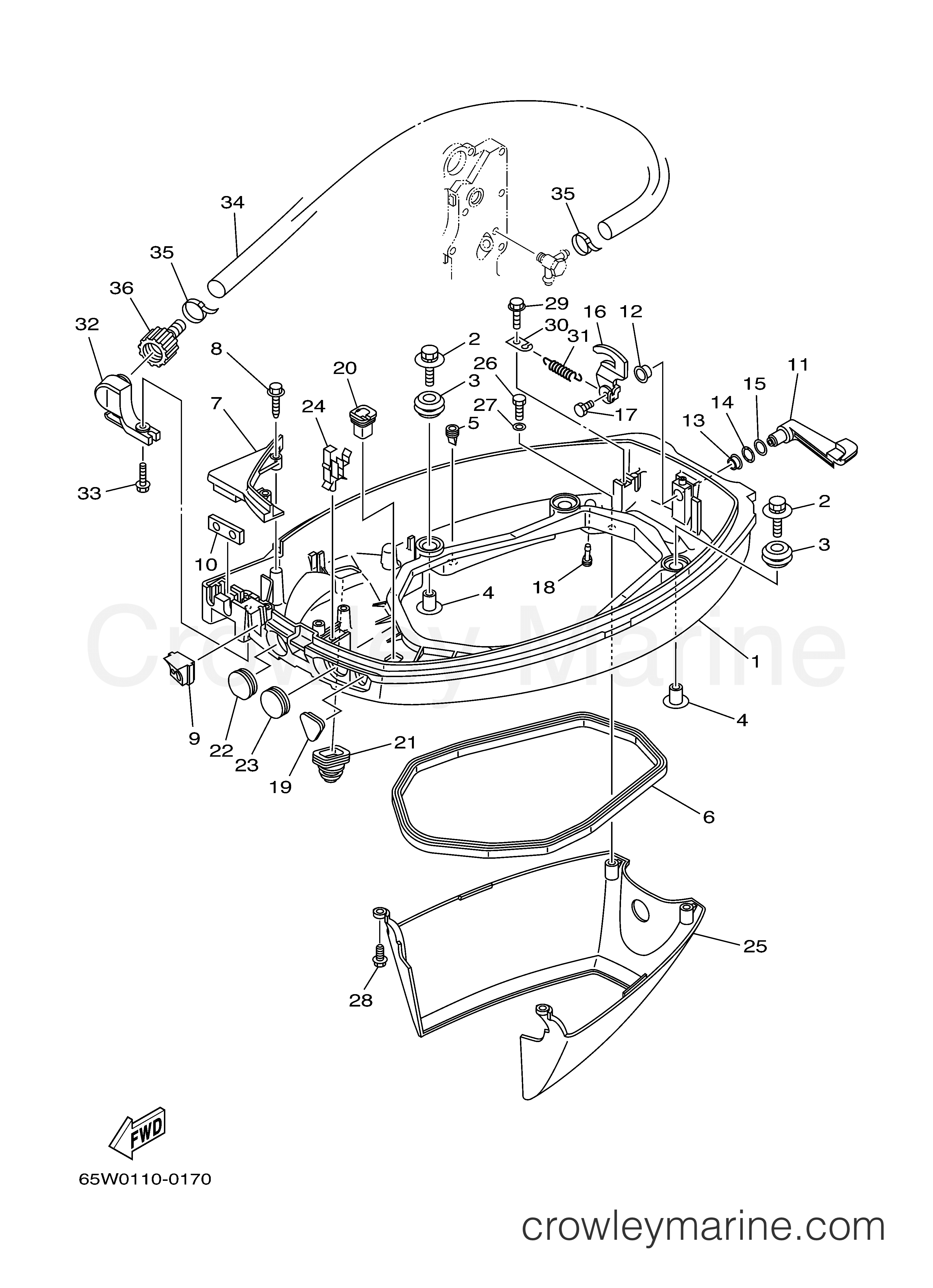 Yamaha Motors F25ESHY - BOTTOM COWLING