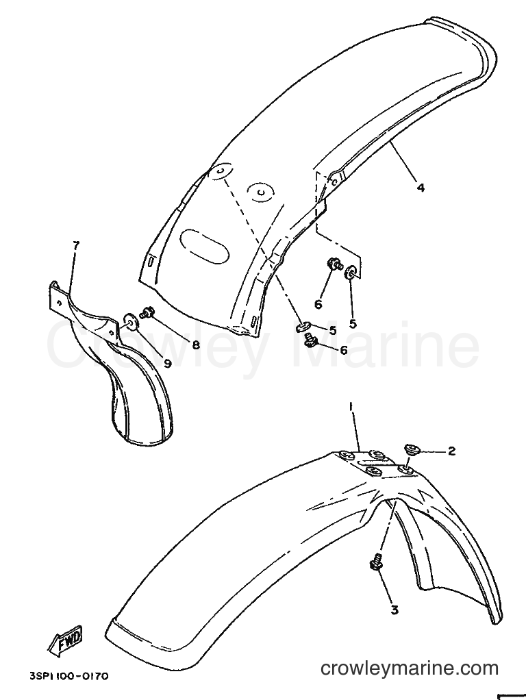 1990 Dirt Bike YZ250 - YZ250 (3SP2) [030] - FENDER