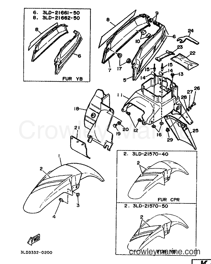 1990 Dirt Bike XTZ750 - XTZ750 (3WM1) [999] - FENDER