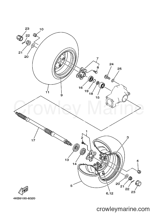 1999 ATV YFM350FW-X - YFM350FW-X (4KBE) [010] - REAR WHEEL