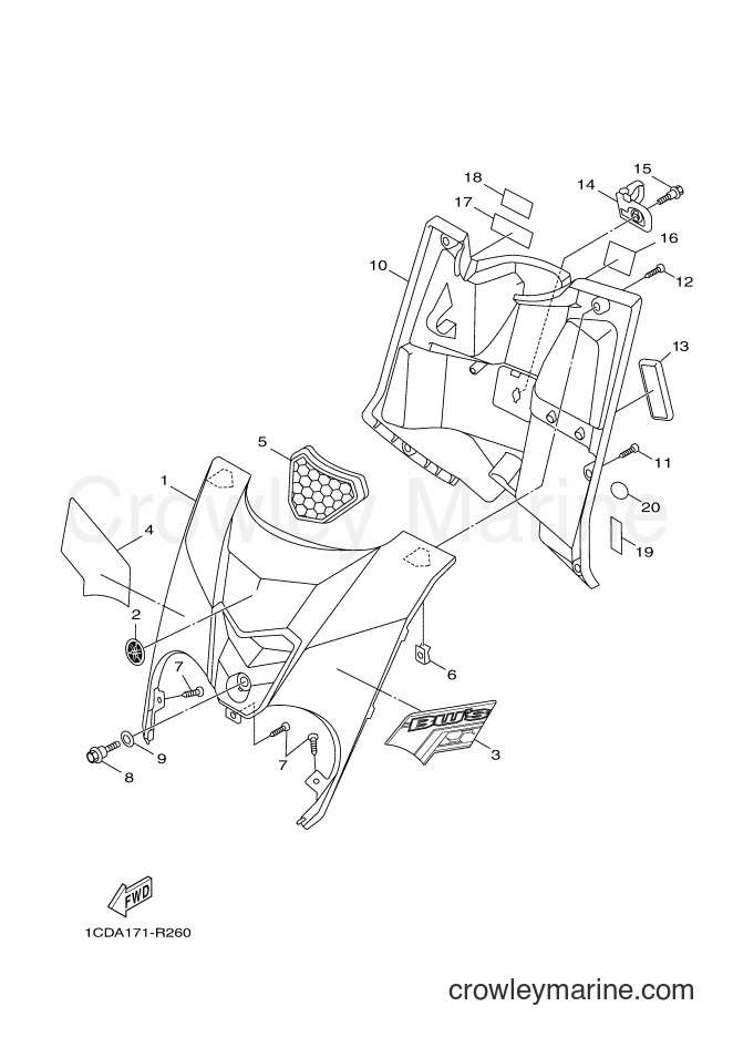 2016 Scooter YW50FG - YW50FG (1CDA) [010] - LEG SHIELD