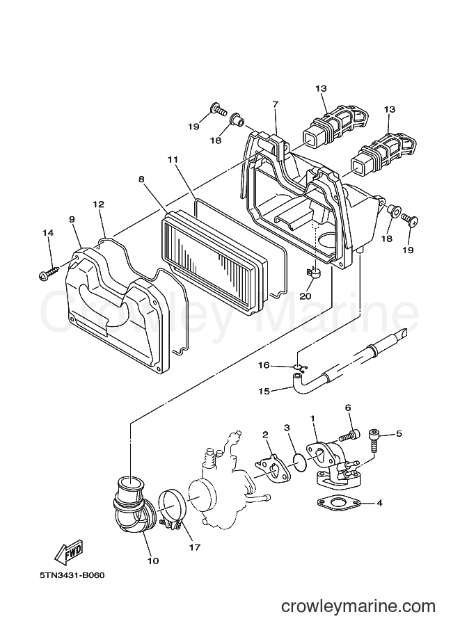 Yamaha Motors T110 (5XV1) [010] - INTAKE