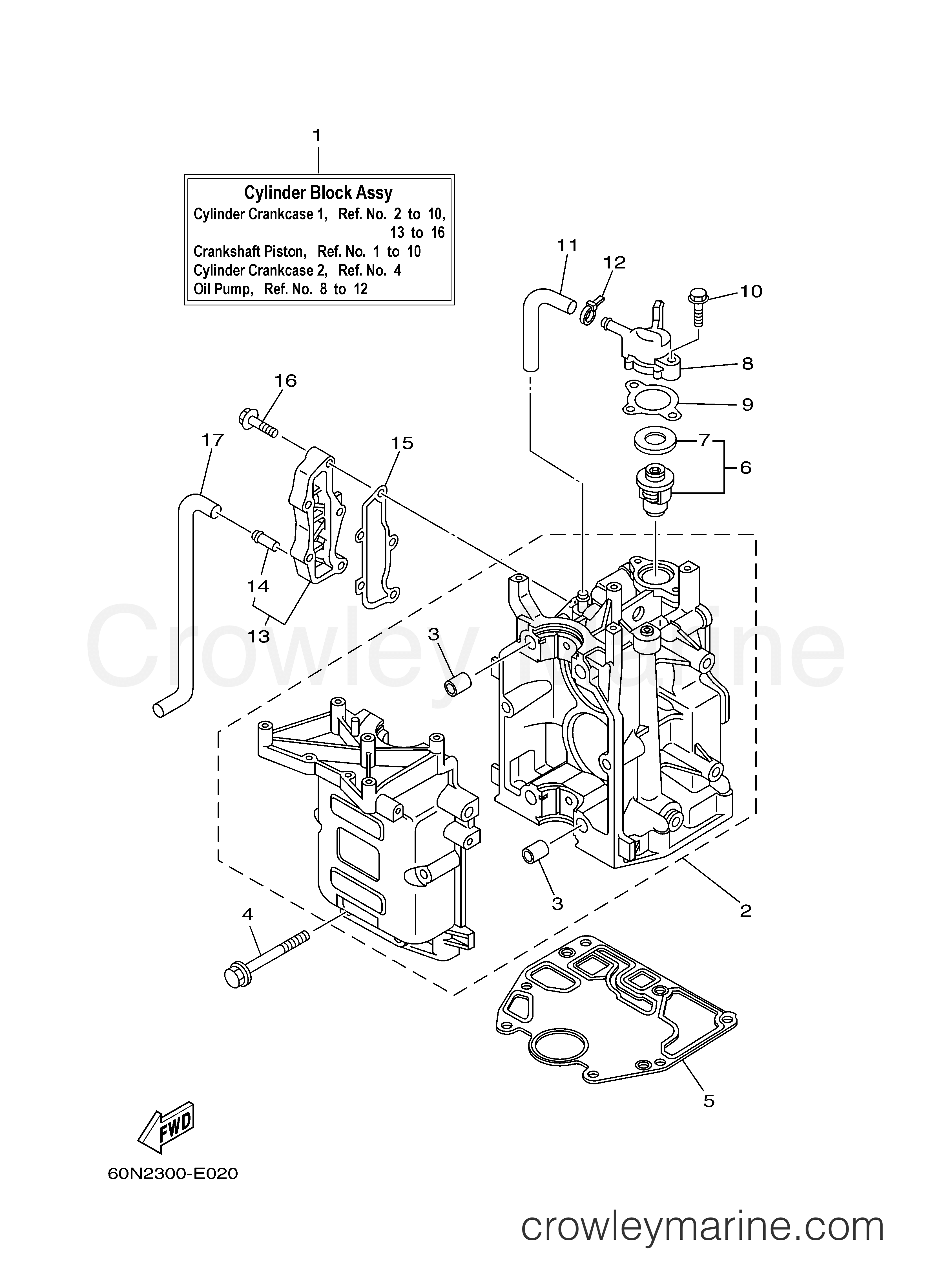 Yamaha Motors F8CMSH - CYLINDER CRANKCASE 1