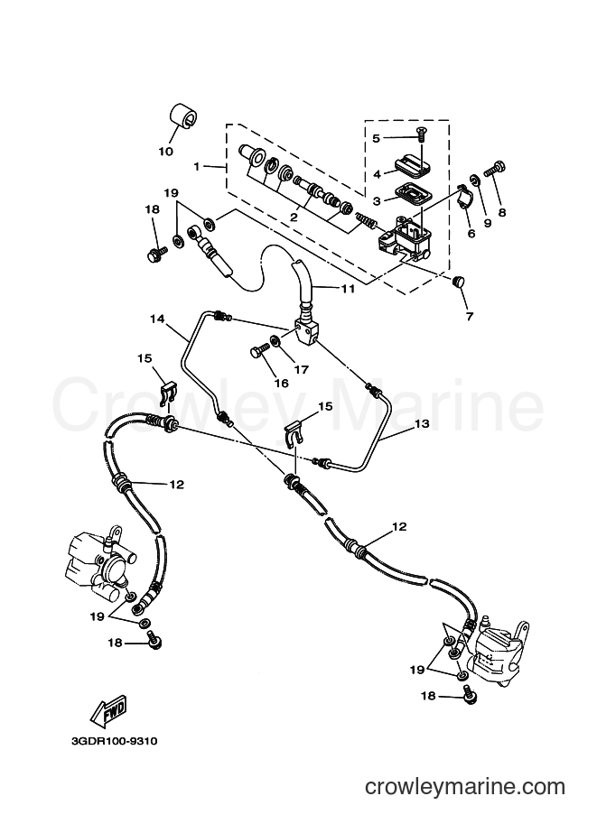 2000 ATV YFM350X - YFM350X (3GDW) [010] - FRONT MASTER CYLINDER