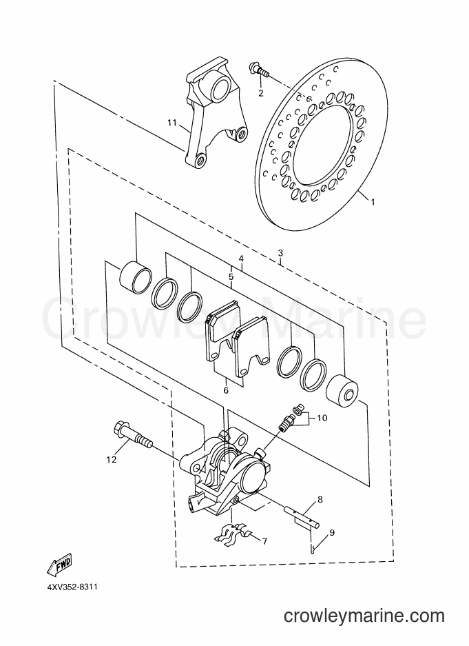 Yamaha Motors YZF-R1 (5JJ1) [100] - REAR BRAKE CALIPER