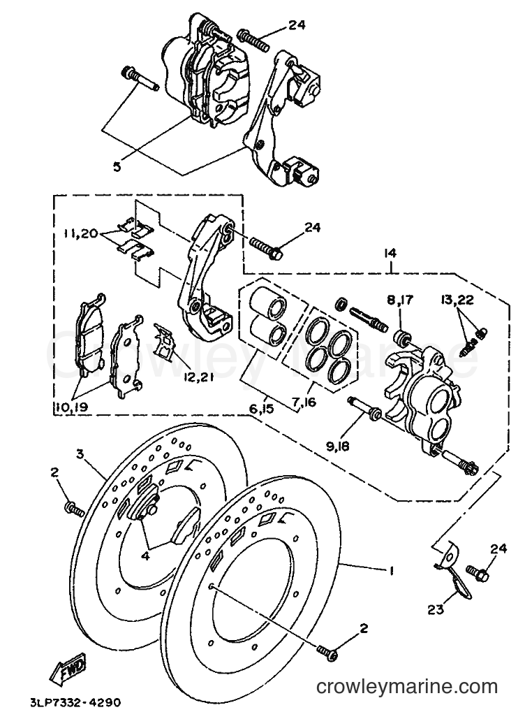 1994 Cruiser XV1100 - XV1100 (3EF5) [999] - FRONT BRAKE CALIPER