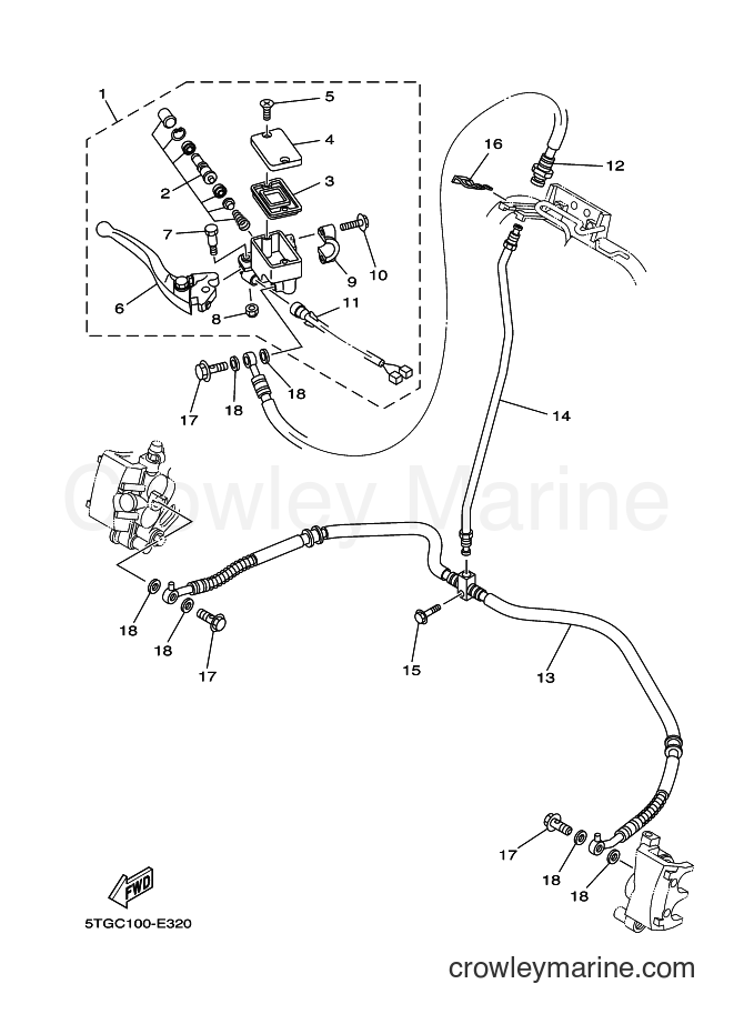 2006 ATV YFZ450 - YFZ450 (5TGJ) [010] - FRONT MASTER CYLINDER