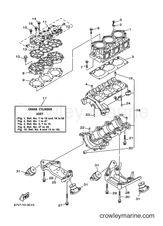 Yamaha Motors JET FOR LST1200 (67V1) [010] - CYLINDER & CRANKCASE