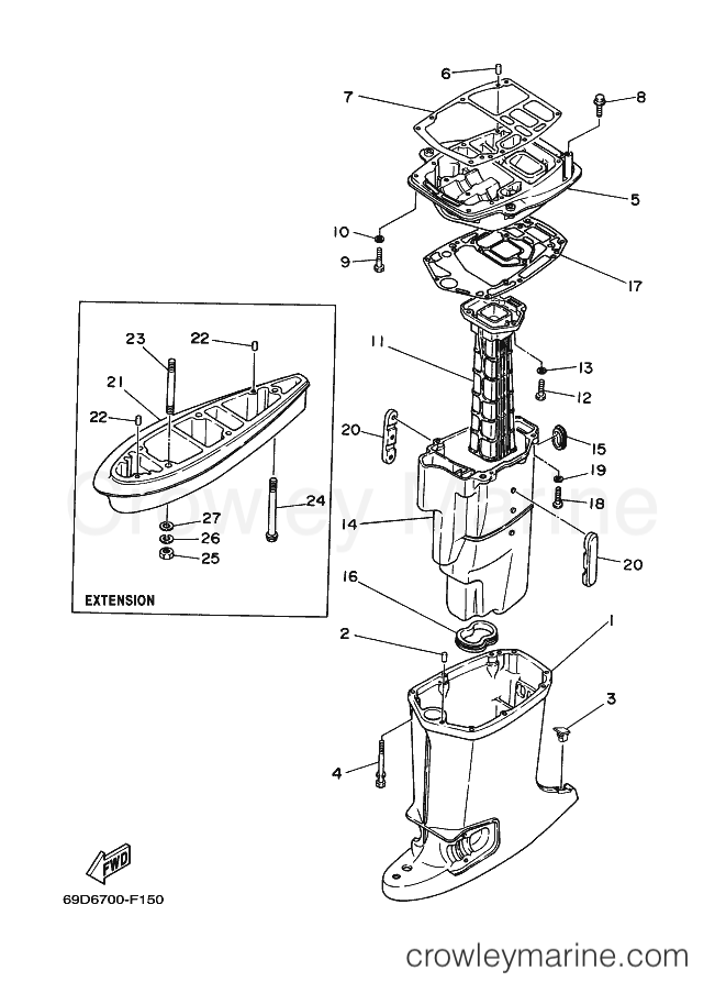 Yamaha Motors E60H (69D6) [220] - UPPER CASING