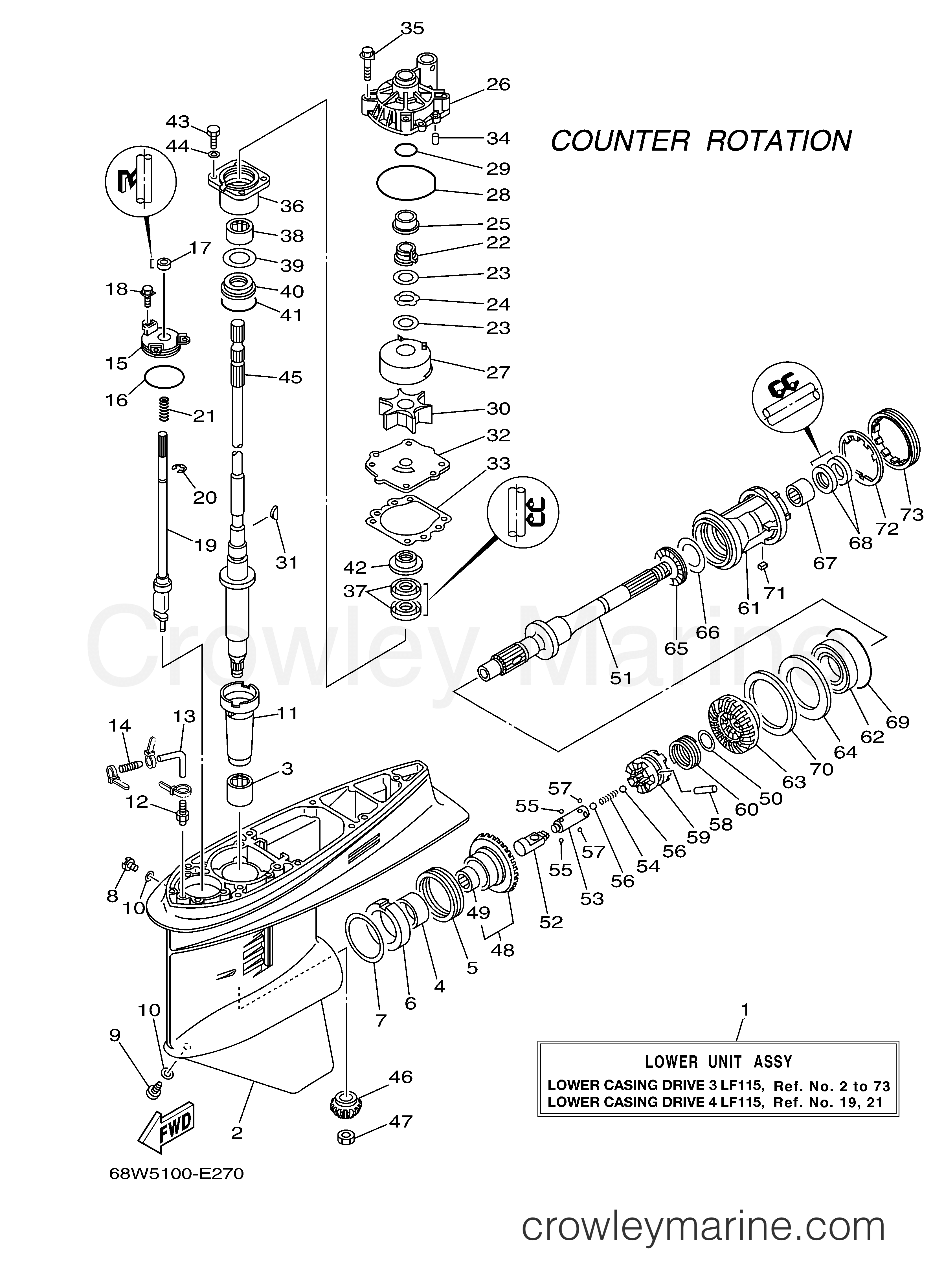 Yamaha Motors LF115TXR - LOWER CASING DRIVE 3 LF115