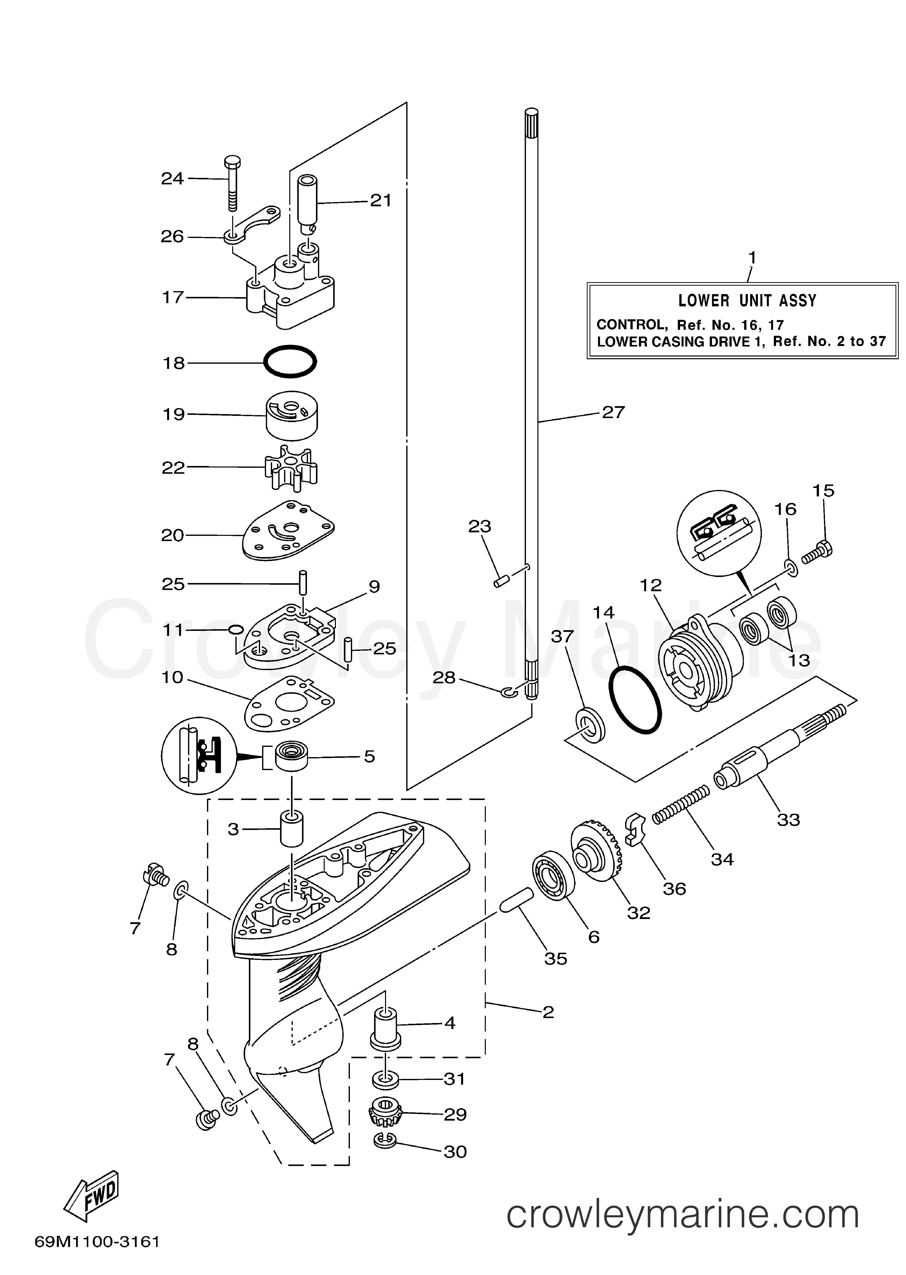 Yamaha Motors F2.5MSH - LOWER CASING DRIVE 1
