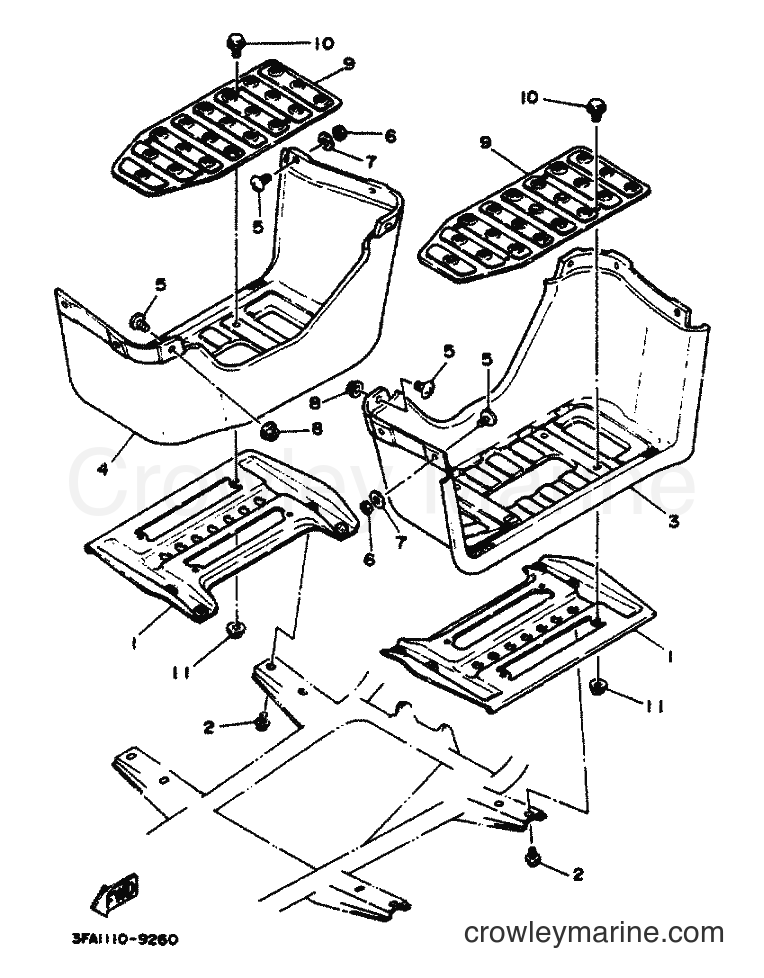 1990 ATV YFA1 - YFA1 (3FA4) [020] - STAND & FOOTREST