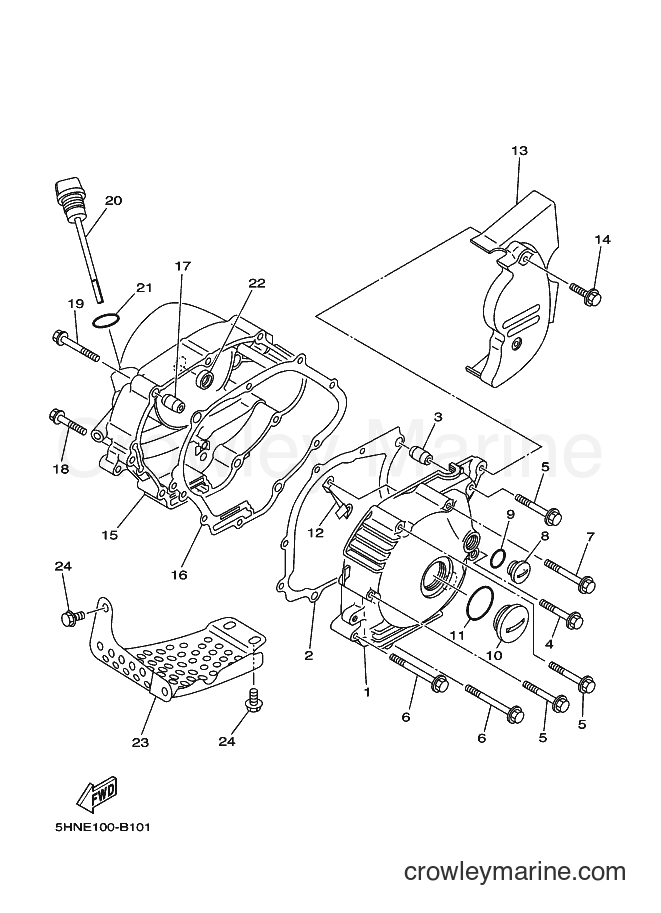 Yamaha Motors TT-R90E (5HNU) [010] - CRANKCASE COVER 1
