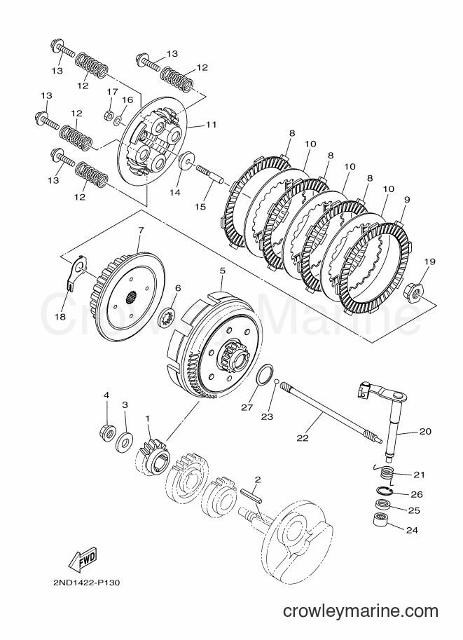 Yamaha Motors T150 (B152) [010] - CLUTCH
