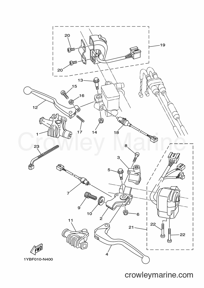 2014 Dirt Bike XT250 - XT250 (1YBF) [010] - HANDLE SWITCH & LEVER