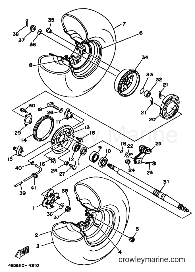 1994 ATV YFB250 - YFB250 (4BD9) [010] - REAR WHEEL