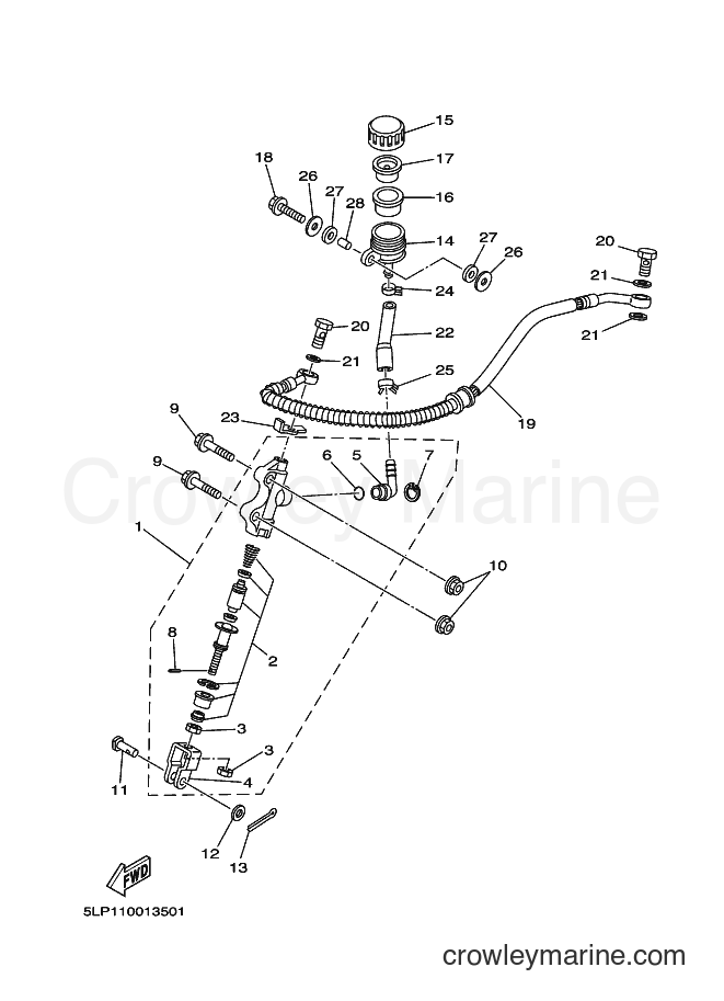 2001 ATV YFM660R - YFM660R (5LP2) [010] - REAR MASTER CYLINDER