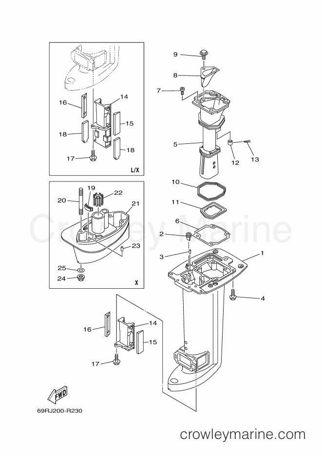 Yamaha Motors 30HMHS (69SJ) [020] - UPPER CASING