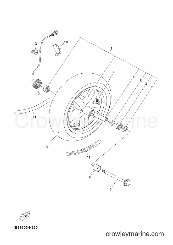 2009 Scooter YP125R - YP125R (1B99) [010] - FRONT WHEEL