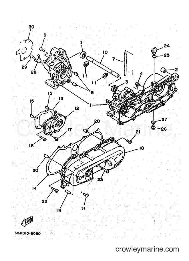 1994 Scooter YE50 - YE50 (4LN2) [010] - CRANKCASE