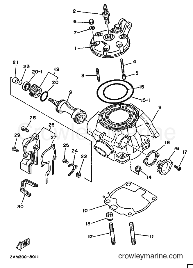1988 Dirt Bike YZ250 - YZ250 (2VM) [999] - CYLINDER