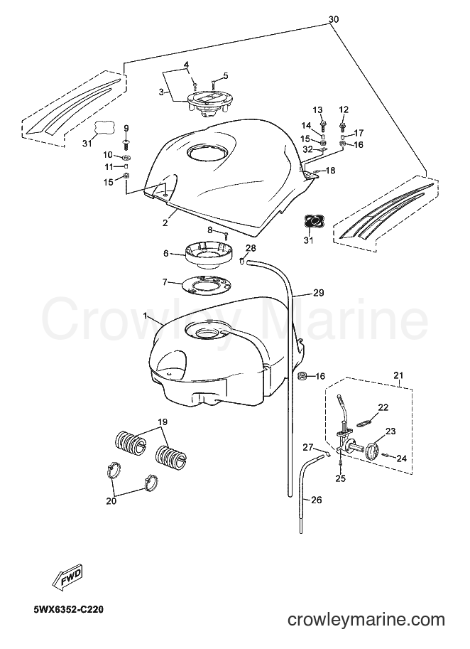 2004 Scooter TZR50 - TZR50 (5WX8) [010] - FUEL TANK