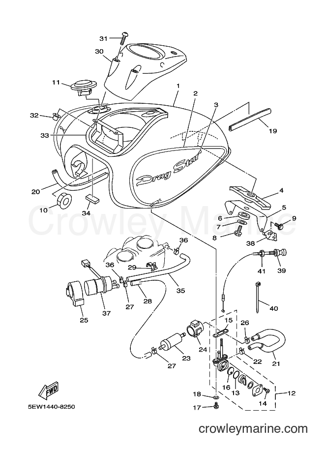 1998 Cruiser XVS650 - XVS650 (5EW1) [01A] - FUEL TANK