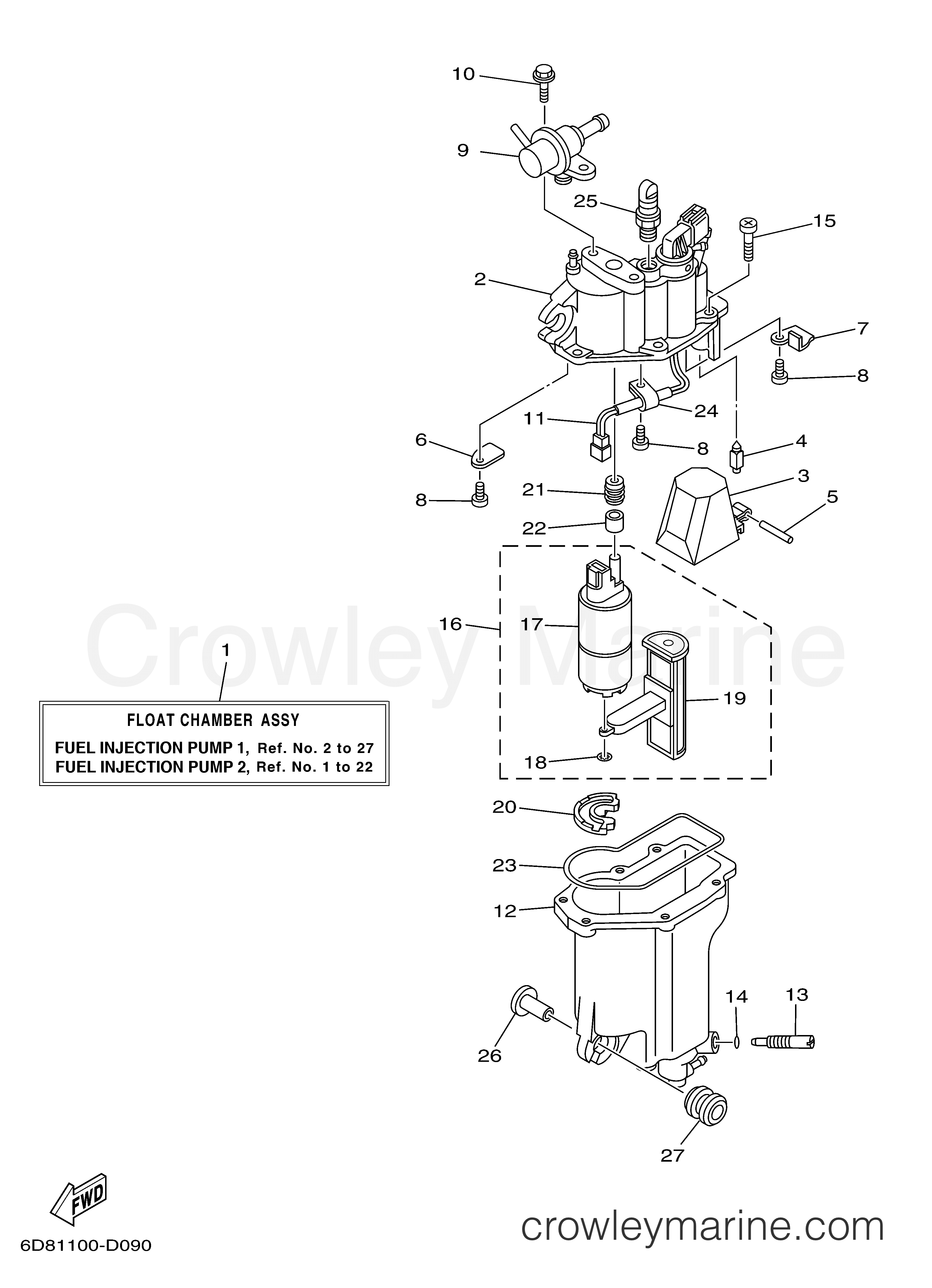 Yamaha Motors F75TLRD - FUEL INJECTION PUMP 1