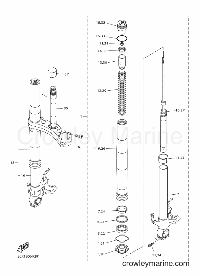 2018 Sport Bike YZF-R1 - YZF-R1 (BX46) [050] - FRONT FORK