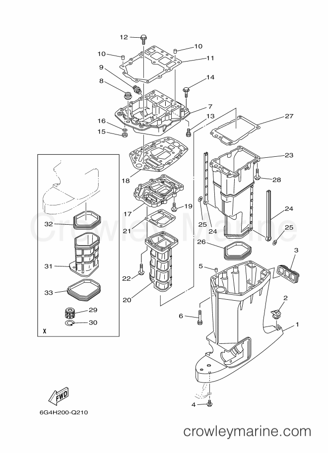 Yamaha Motors 200AETL (60HH) [030] - UPPER CASING