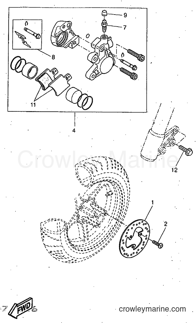 1997 Scooter YQ50 - YQ50 (5BS1) [999] - FRONT BRAKE CALIPER