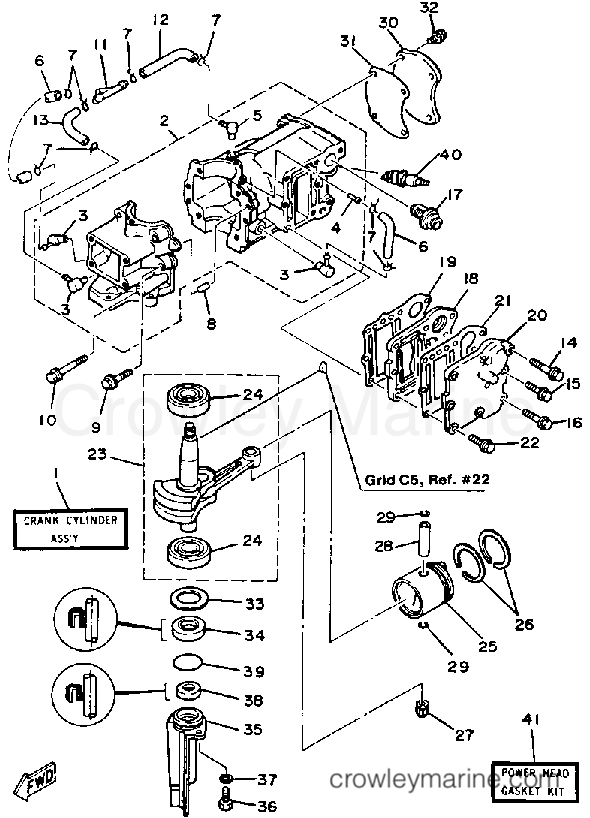 Yamaha Motors 5SN - CRANKCASE CYLINDER PISTON