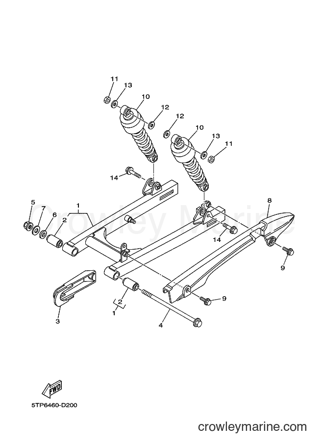 2007 Scooter T110SEC - T110SEC (2P24) [010] - REAR ARM & SUSPENSION