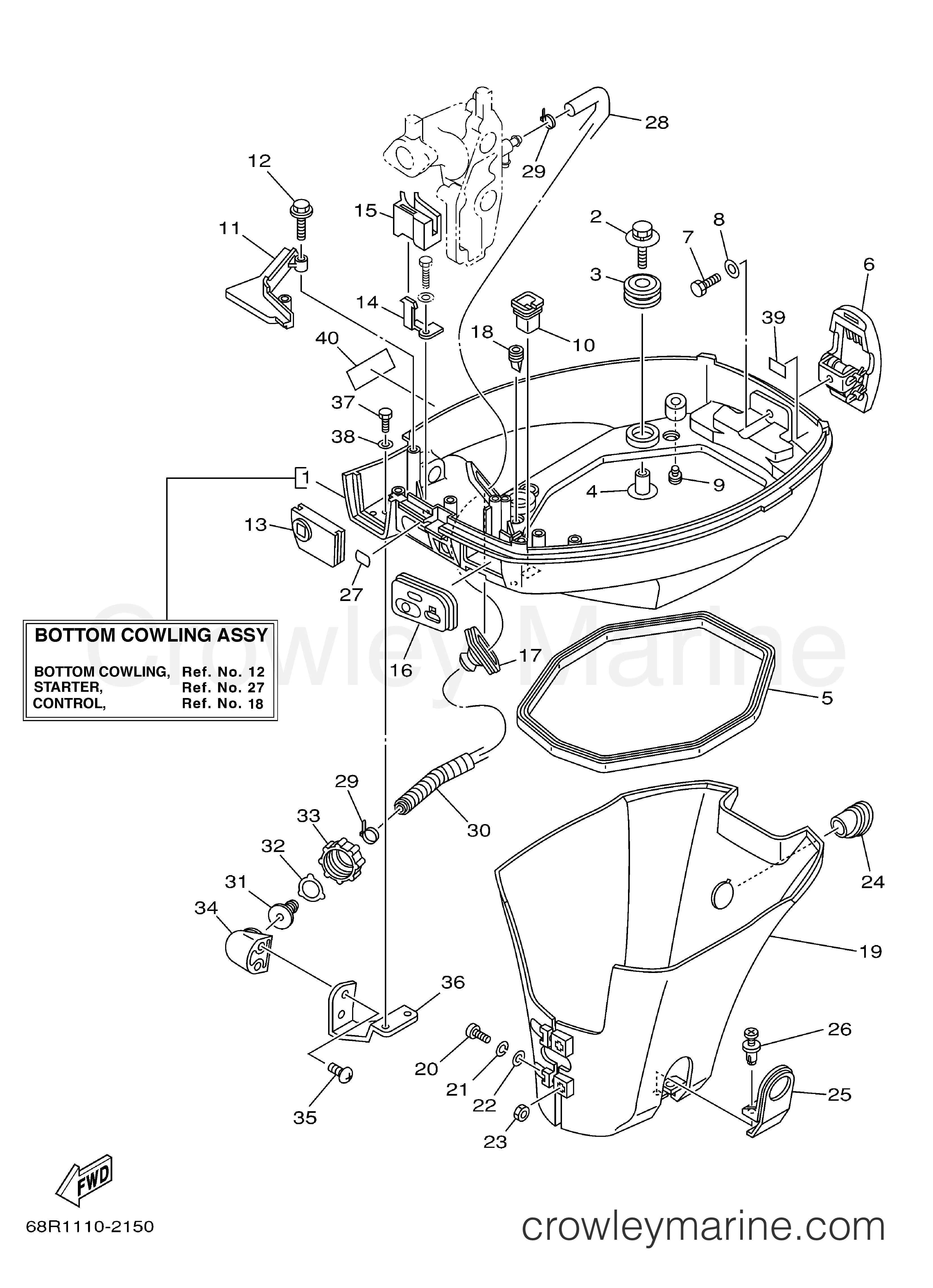 Yamaha Motors F8MLHC - BOTTOM COWLING