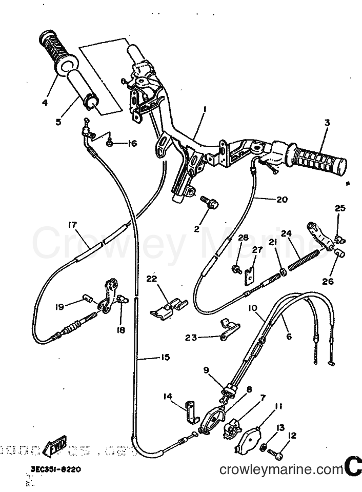 Yamaha Motors CH50 (3EC6) [999] - STEERING HANDLE & CABLE