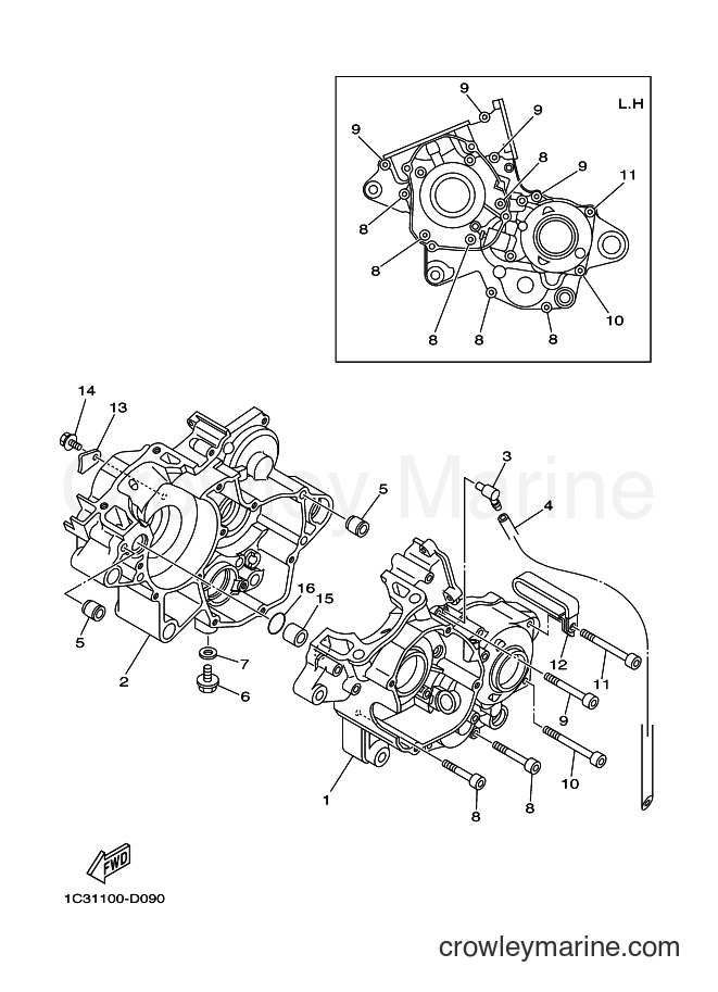 2012 Dirt Bike YZ125 - YZ125 (1SR2) [010] - CRANKCASE