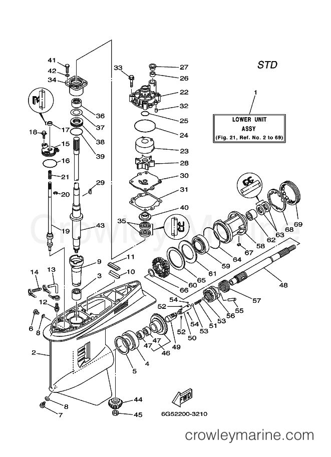 Yamaha Motors 200AET (60H2) [180] - LOWER CASING & DRIVE 1