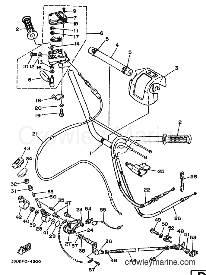1994 ATV YFM350X - YFM350X (3GDE) [010] - STEERING HANDLE & CABLE