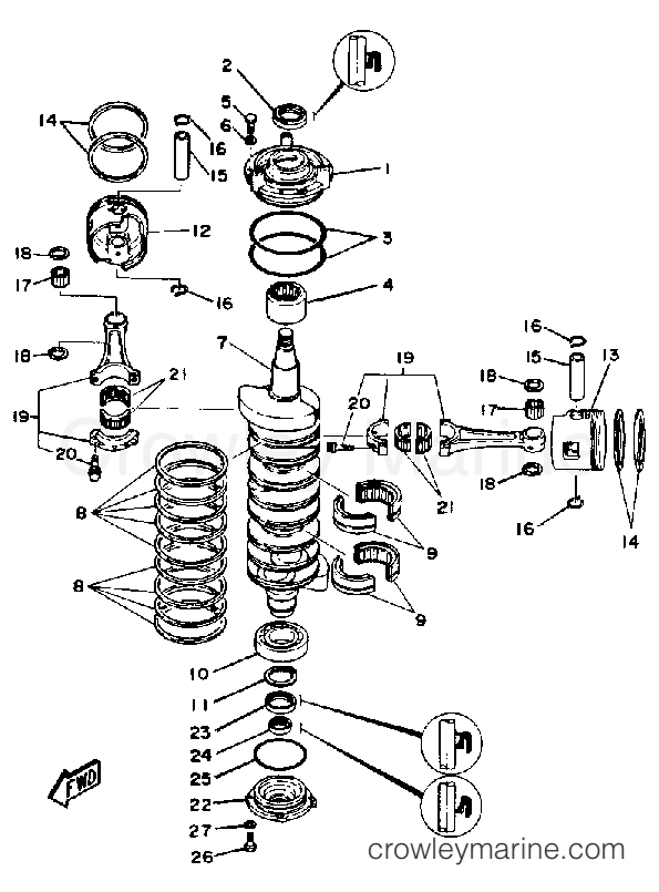 Yamaha Motors PROV150LH - CRANK PISTON